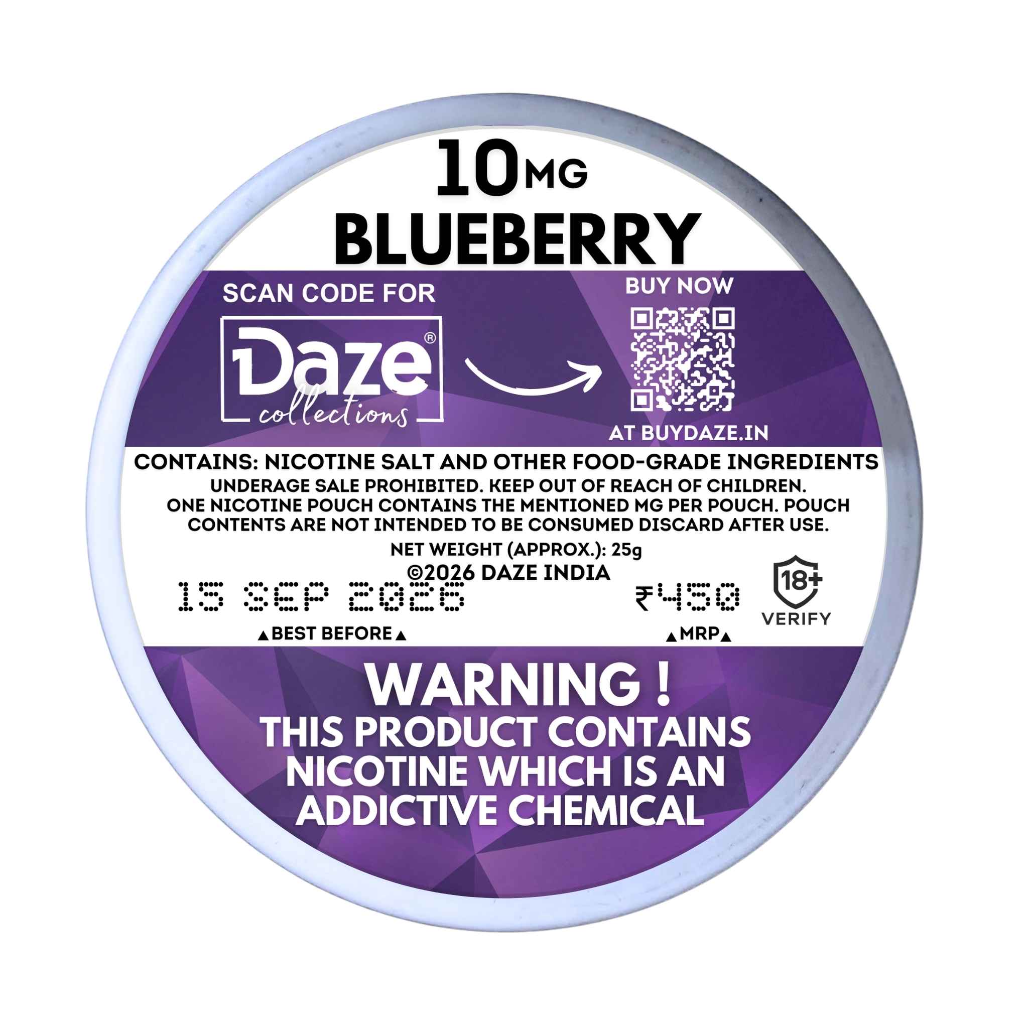 Daze Blueberry | 10 MG | 20 Nicotine Pouches