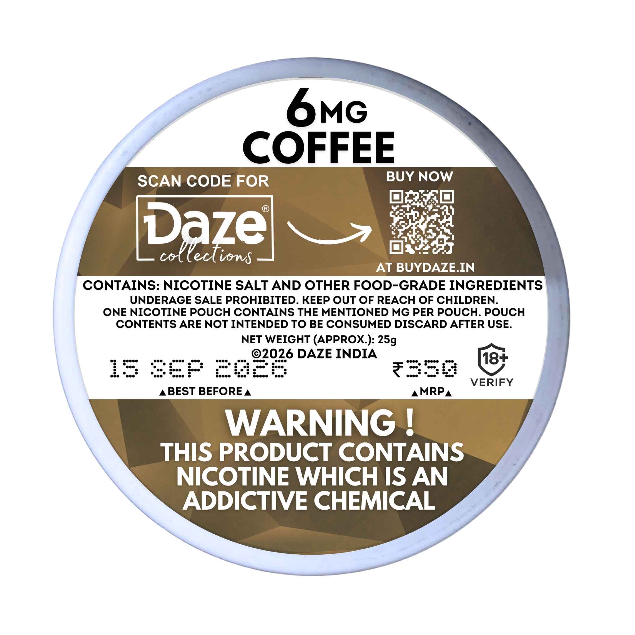 Daze Coffee | 6 MG | 20 Nicotine Pouches