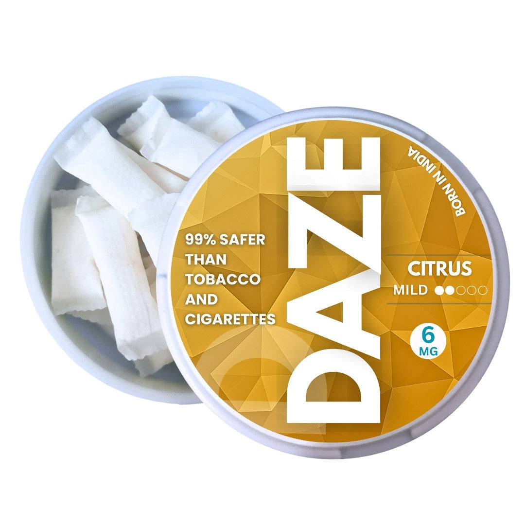 DAZE Citrus 6MG Nicotine Pouches offering a mess-free, tobacco-free nicotine experience. best alternative to zyn and velo